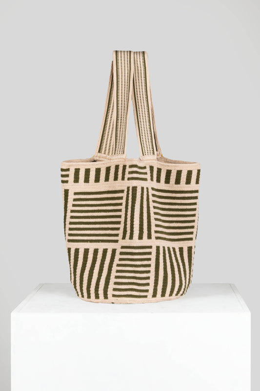 Shopper Stripe Duo: Forest Green