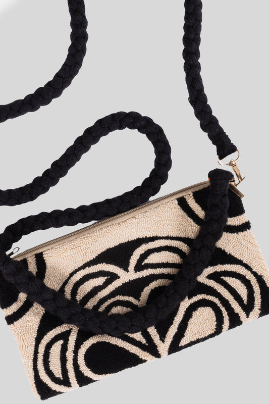 Beige & Black Optical Clutch