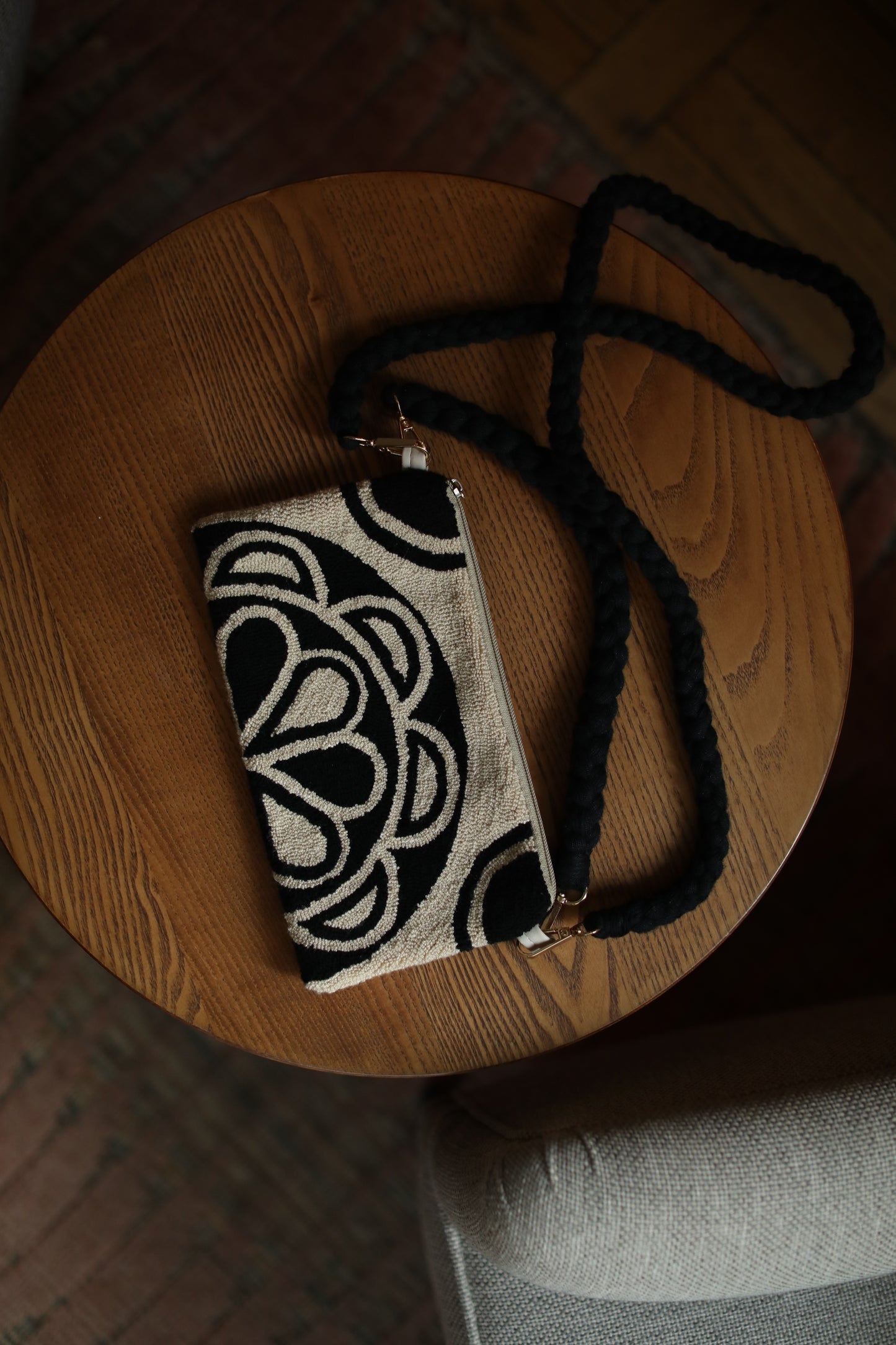 Beige & Black Optical Clutch