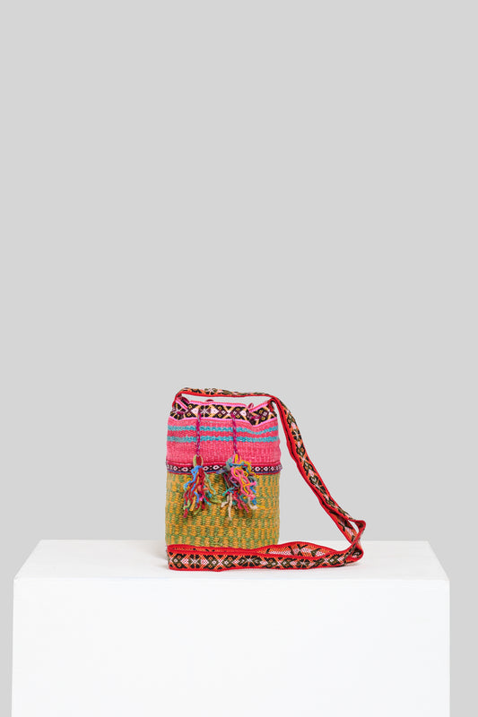 Secchiello Cuzco verde con dettaglio rosa