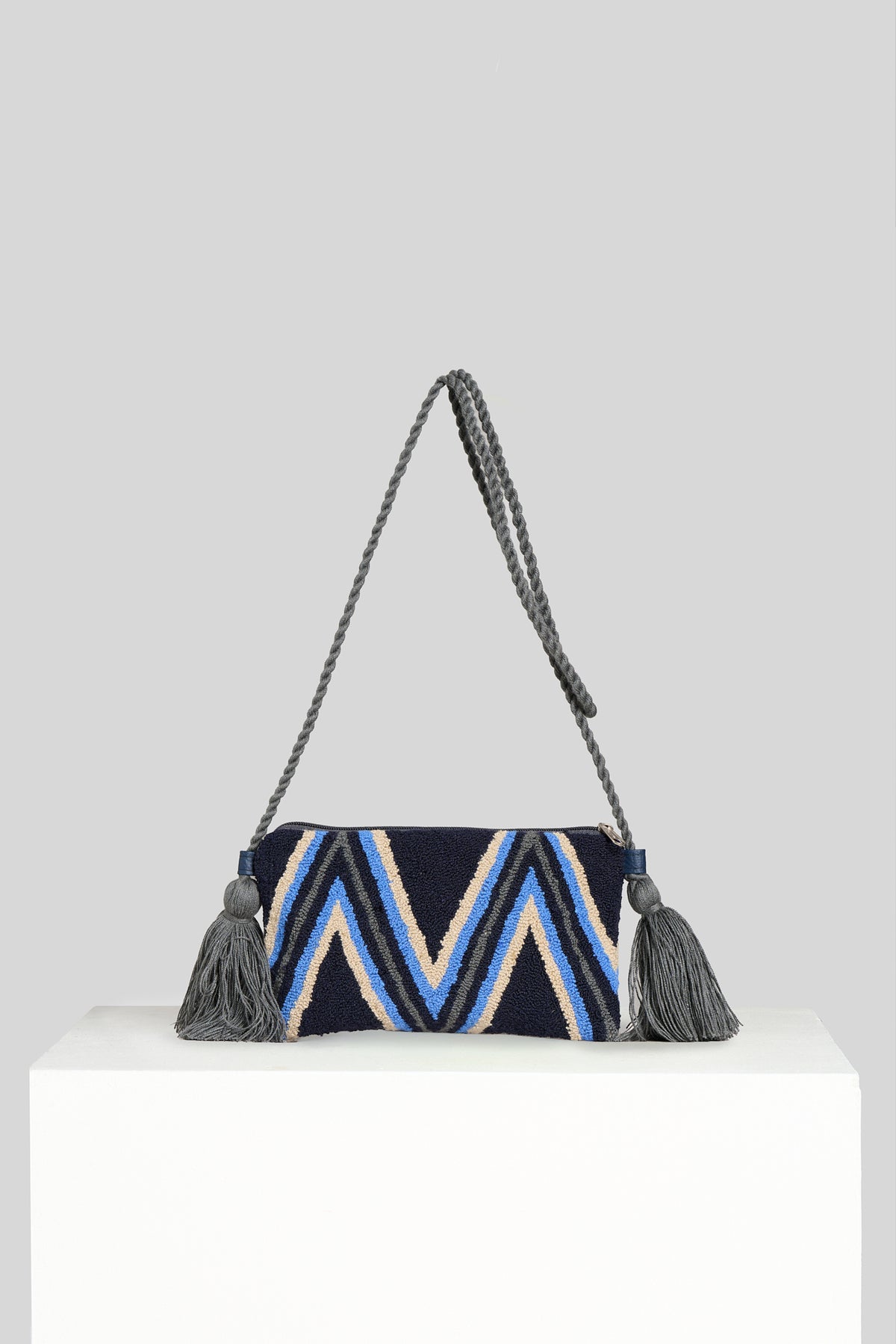 Pochette Tapestry blu con tracolla