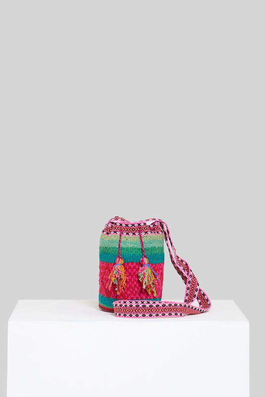 Secchiello Cuzco con dettaglio verde e fucsia